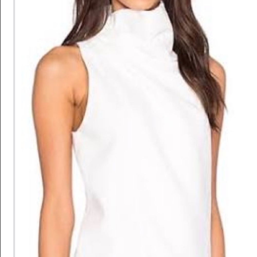 C/MEO Collective White High Neck Sleeveless Tank